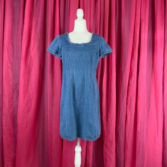 Y2K Robbie Bee short sleeved denim dress, size 10 - Picture 1 of 8
